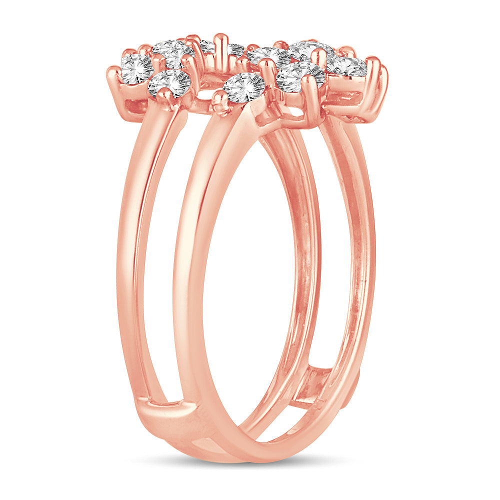 14k Rose Gold 1CT Lab Diamond Ring Guard Enhancer