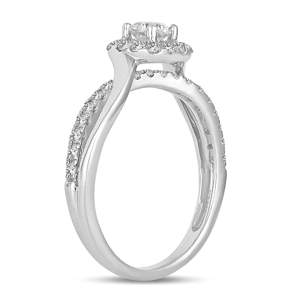 Timeless 14k White Gold 0.73CT Lab Diamond Engagement Ring