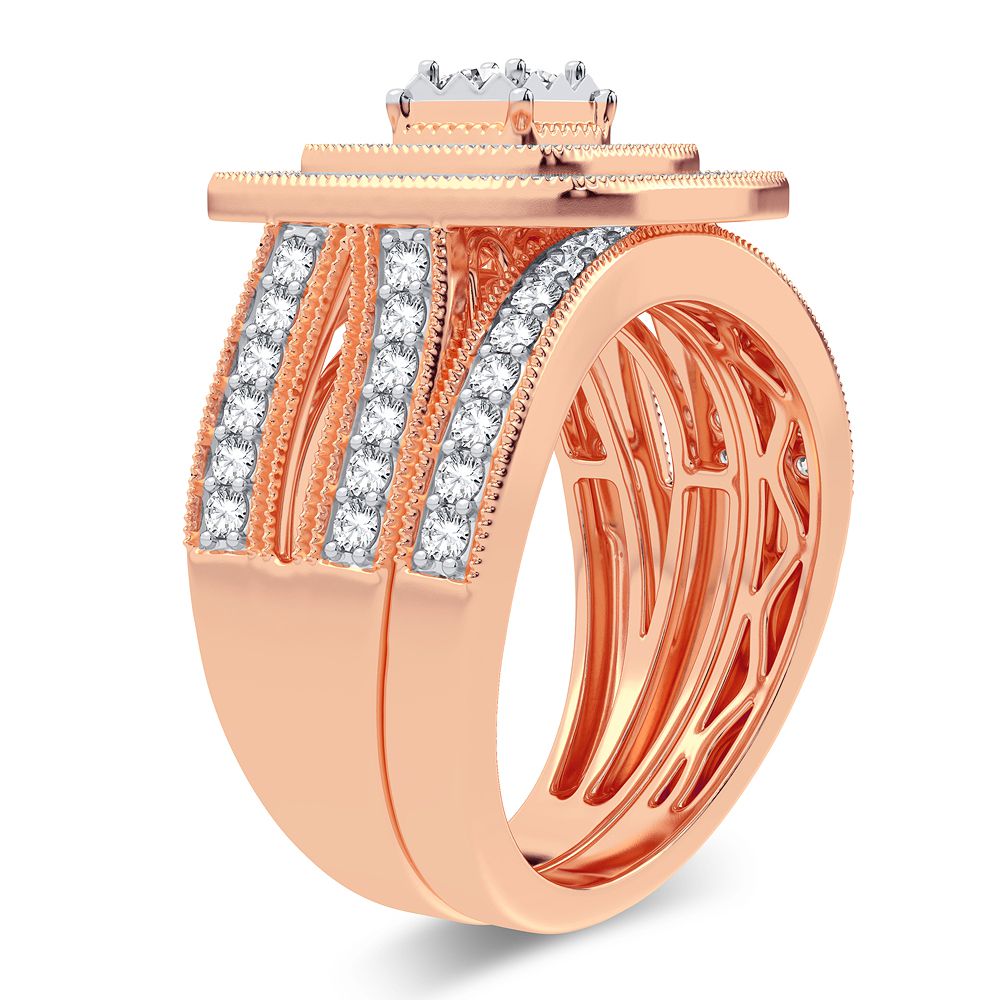 Timeless 14k Rose Gold 1CT Lab Diamond Engagement Ring