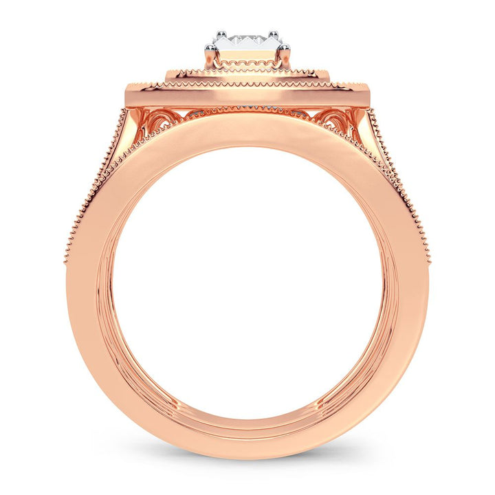 Timeless 14k Rose Gold 1CT Lab Diamond Engagement Ring