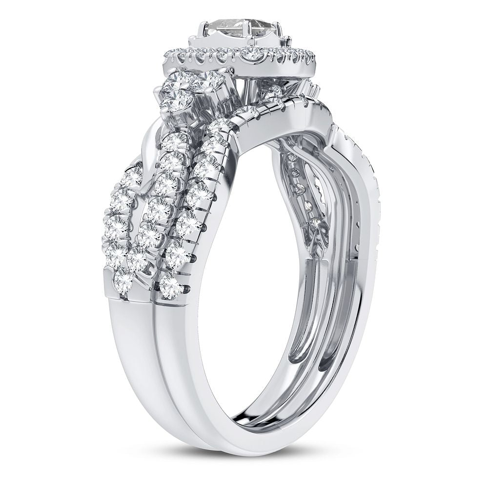 14k White Gold 1CT Lab Diamond Womens Engagement Ring