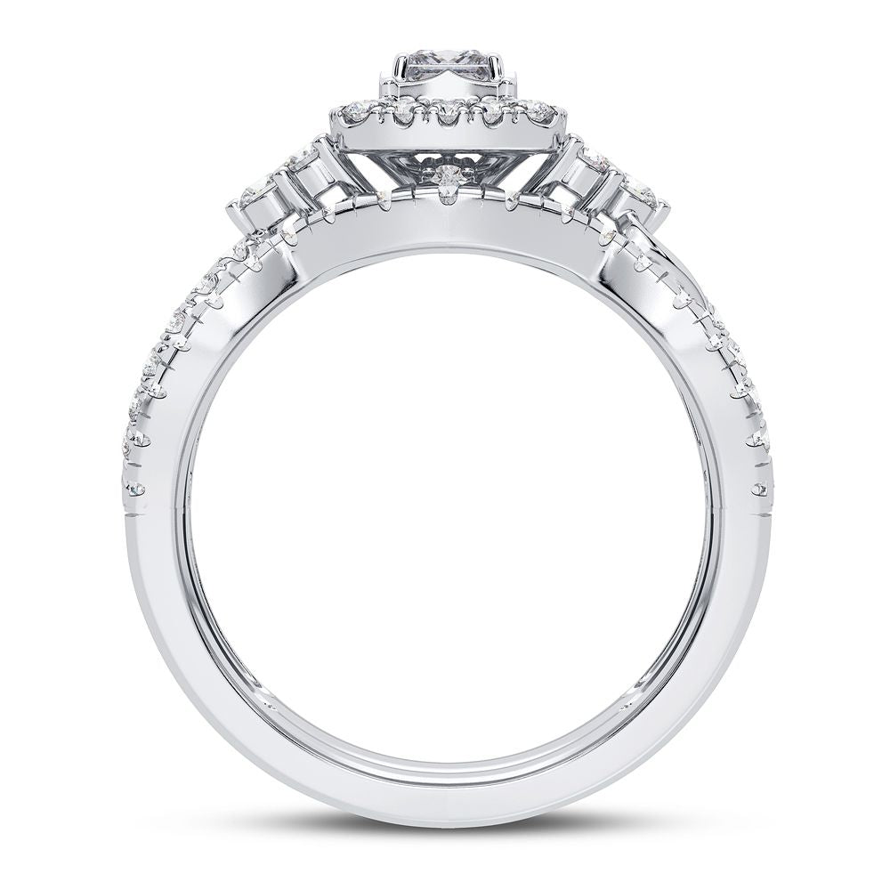 14k White Gold 1CT Lab Diamond Womens Engagement Ring