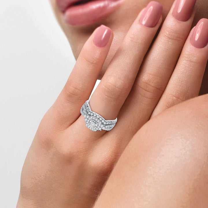 14k White Gold 1CT Lab Diamond Womens Engagement Ring
