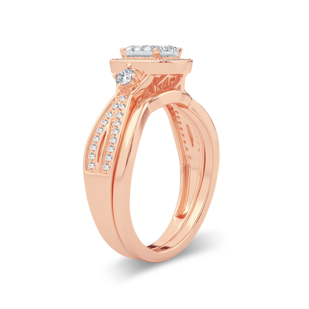 14k Rose Gold Lab Diamond Bridal Ring - 0.40CT Sparkler
