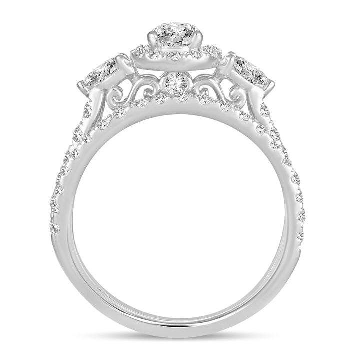Brilliant 14k White Gold 1.50CT Lab Diamond Bridal Ring