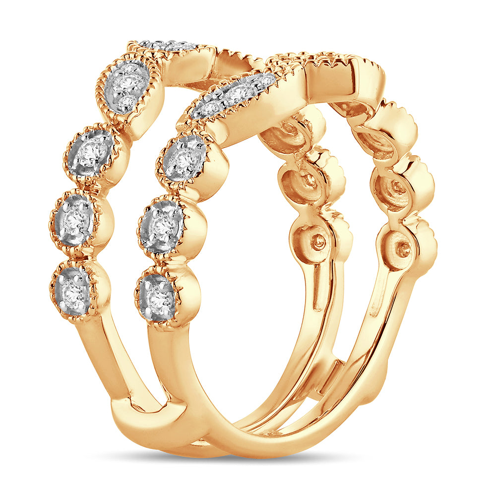 14K Yellow Gold Lab Diamond Ring Guard Enhancer