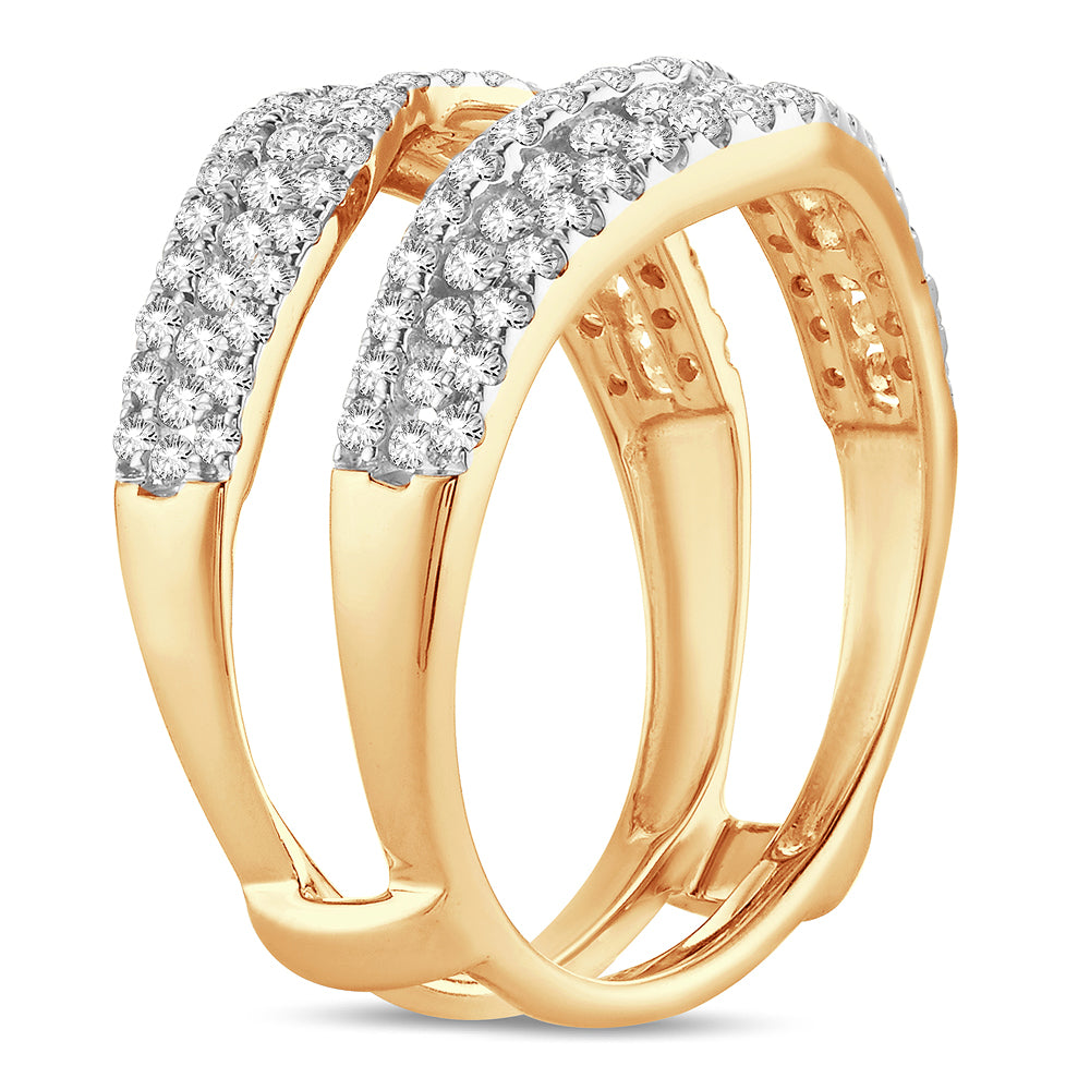 14K Yellow Gold 1CT Lab Diamond Ring Guard Enhancer
