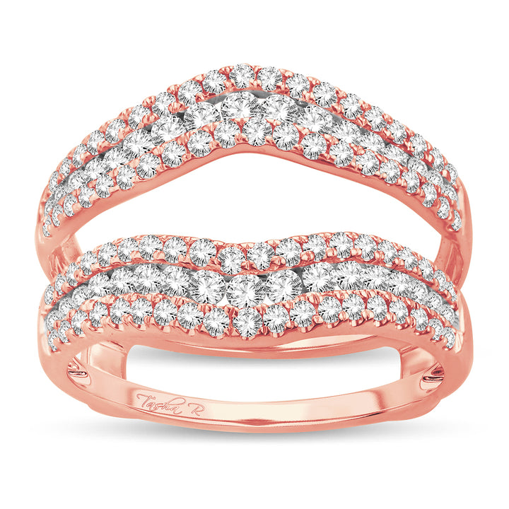 14k Rose Gold Lab Diamond Ring Guard Enhancer 1CT