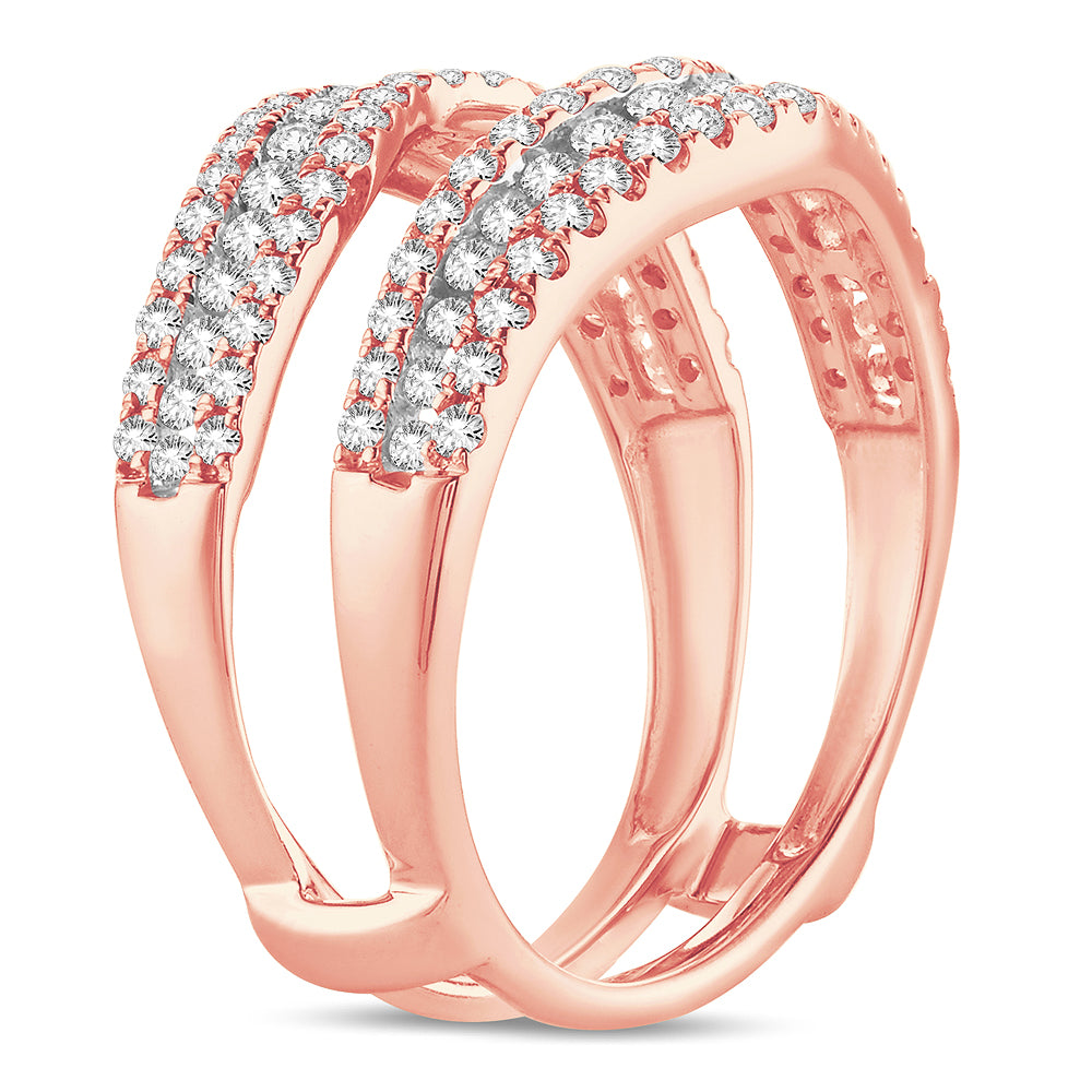 14k Rose Gold Lab Diamond Ring Guard Enhancer 1CT