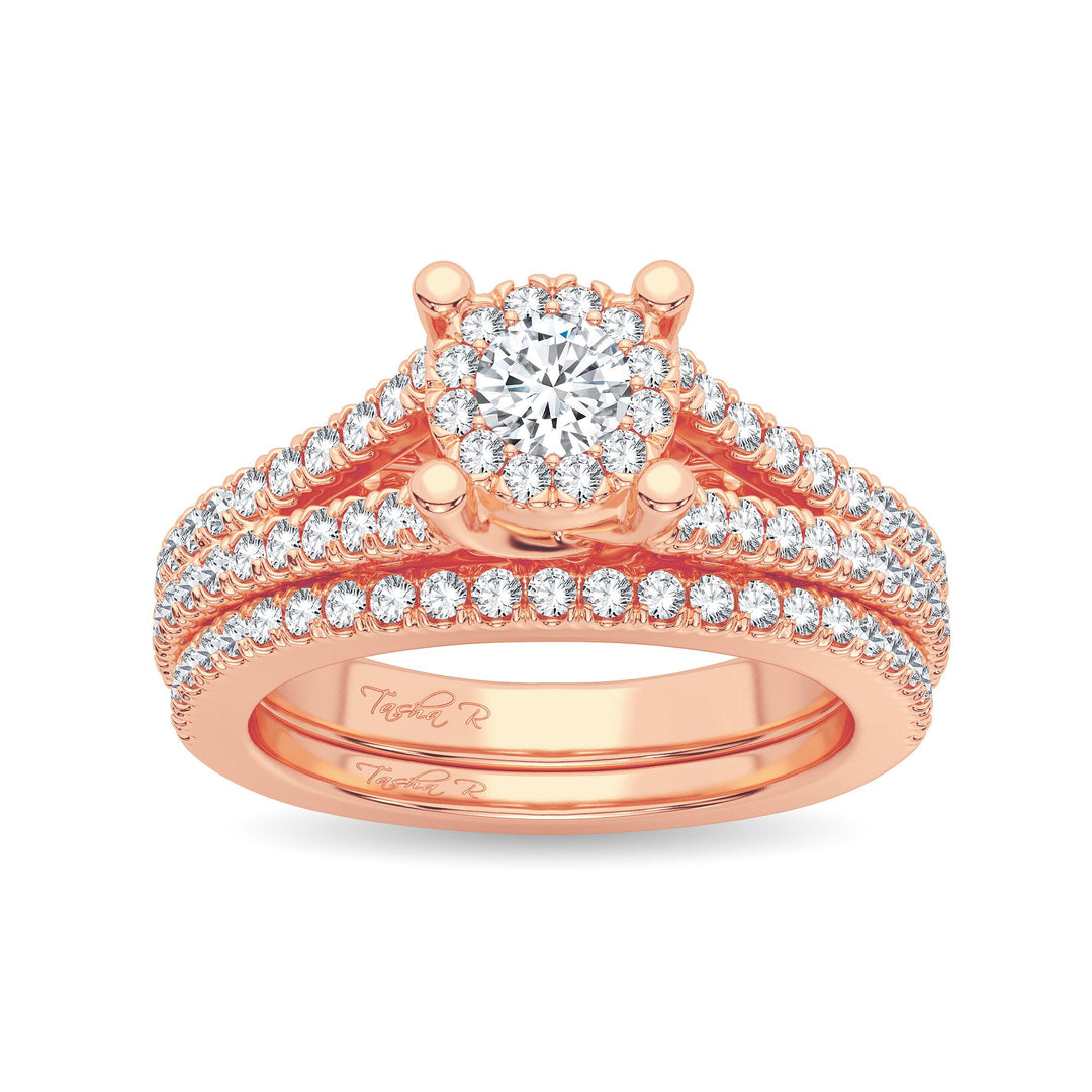 Elegant 14k Rose Gold 0.83CT Lab Diamond Engagement Ring