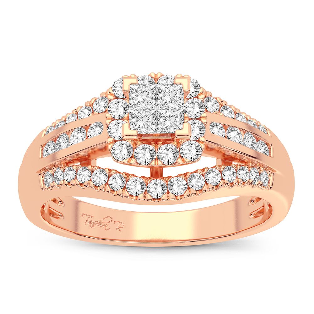 Romantic 14k Rose Gold Lab Diamond Engagement Ring (1CT)