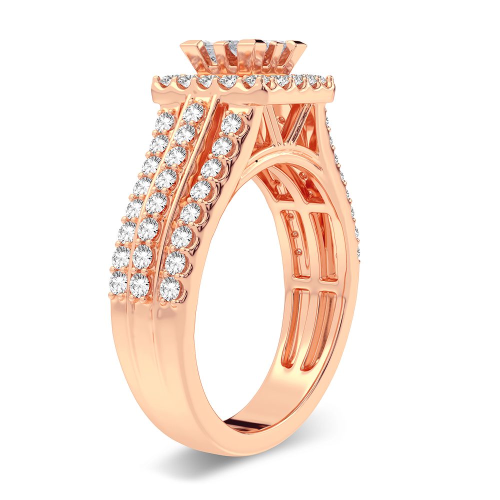 Romantic 14k Rose Gold Lab Diamond Engagement Ring (1CT)