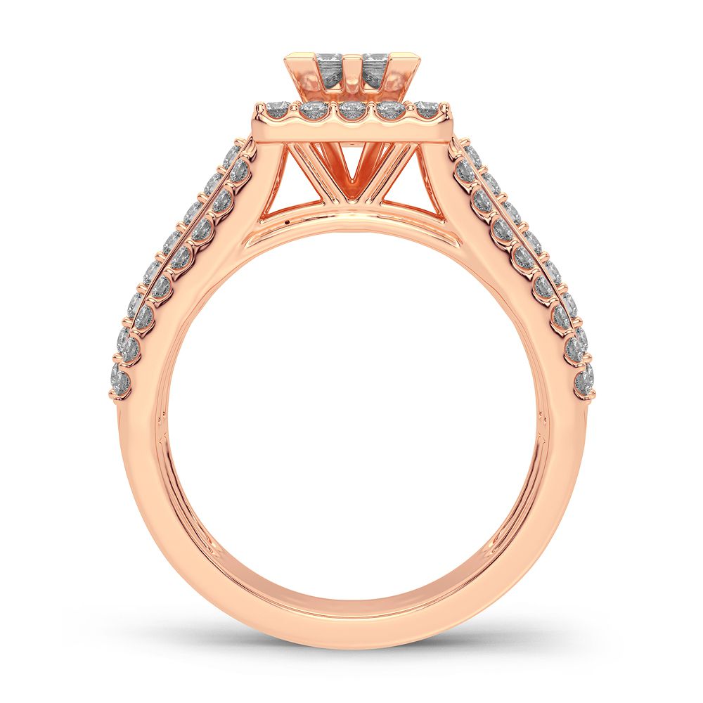 Romantic 14k Rose Gold Lab Diamond Engagement Ring (1CT)