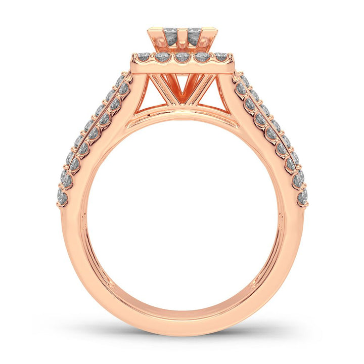 Romantic 14k Rose Gold Lab Diamond Engagement Ring (1CT)