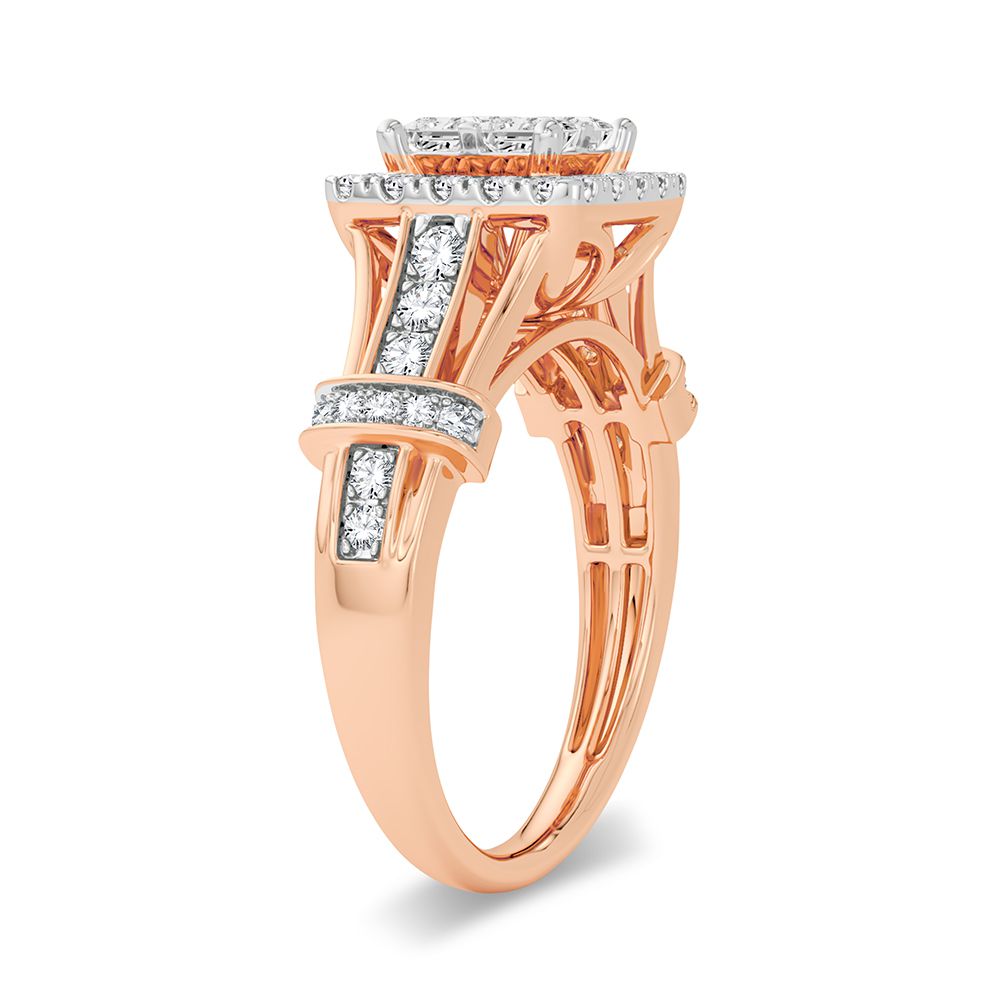 Romantic 14k Rose Gold Lab Diamond Engagement Ring (1CT)