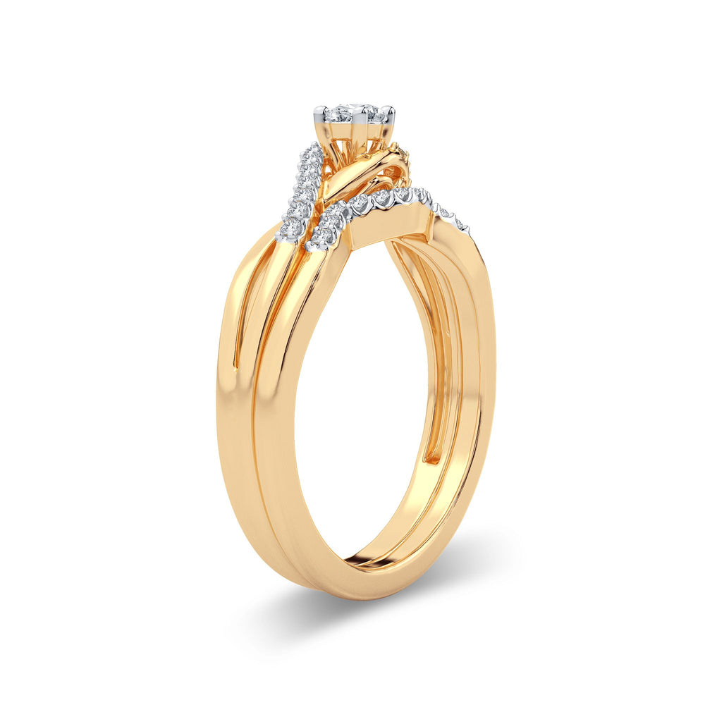 10K Yellow Gold 0.22CT Lab Diamond Womens Engagement Ring