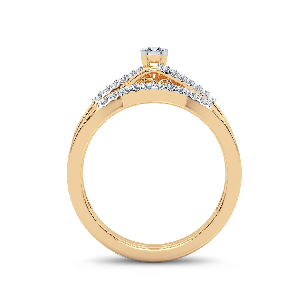 10K Yellow Gold 0.22CT Lab Diamond Womens Engagement Ring