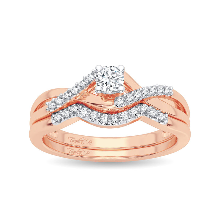 Romantic 10k Rose Gold Lab Diamond Engagement Ring (0.22CT)