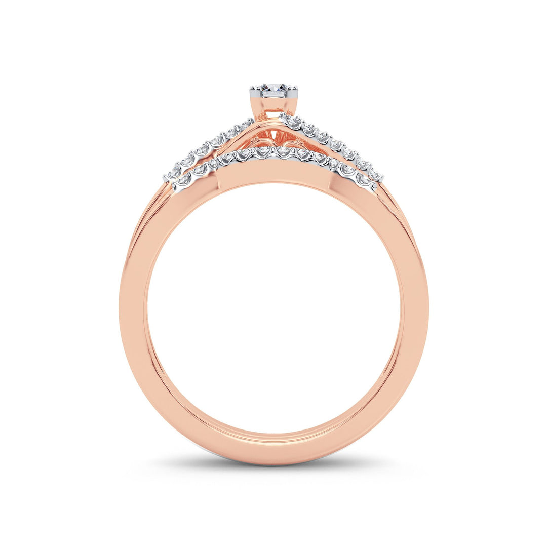 Romantic 10k Rose Gold Lab Diamond Engagement Ring (0.22CT)