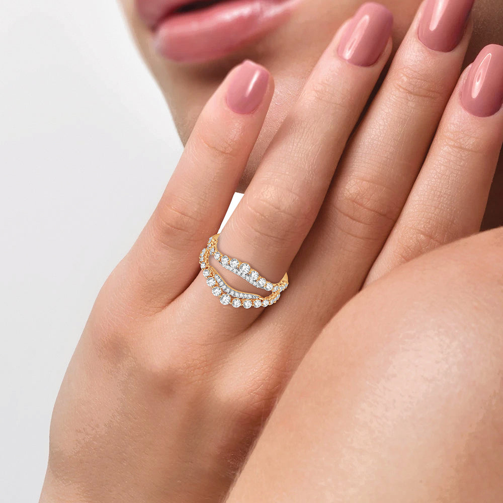 14k White Gold 1CT Lab Diamond Ring Guard Enhancer