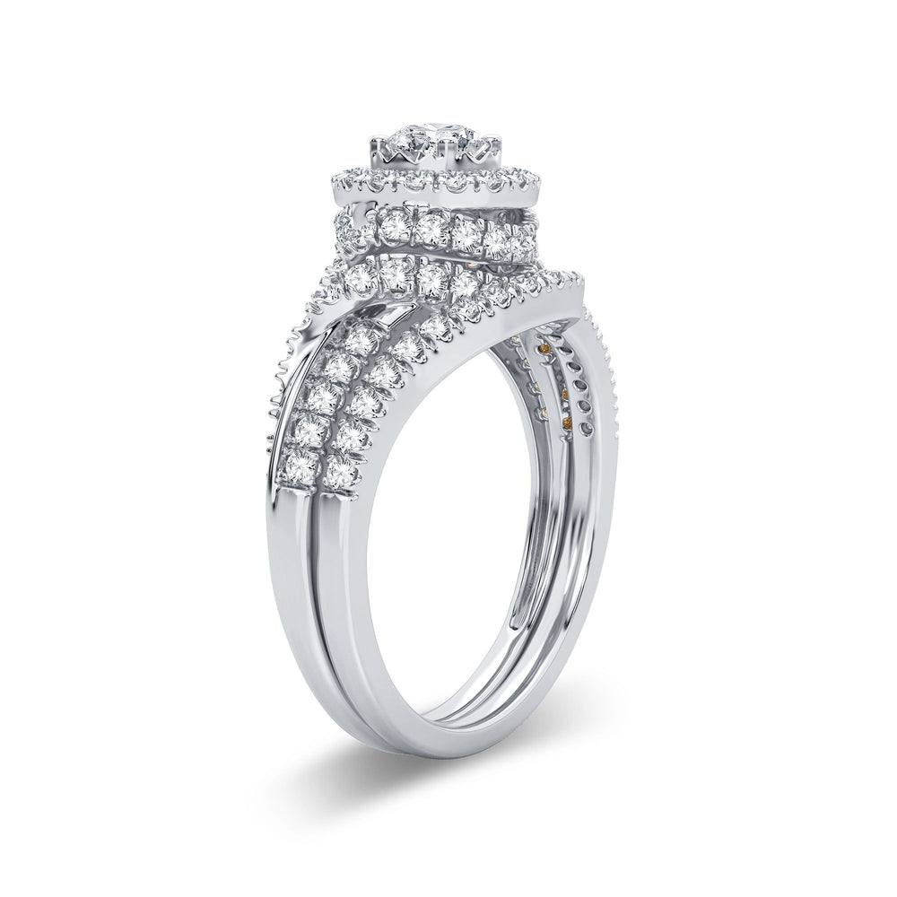 Brilliant 14k White Gold 1CT Lab Diamond Engagement Ring