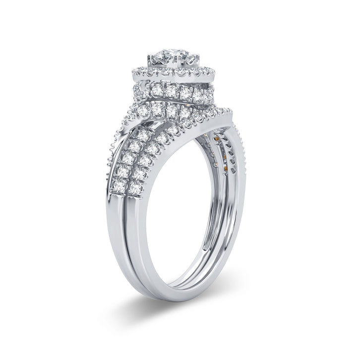 Brilliant 14k White Gold 1CT Lab Diamond Engagement Ring