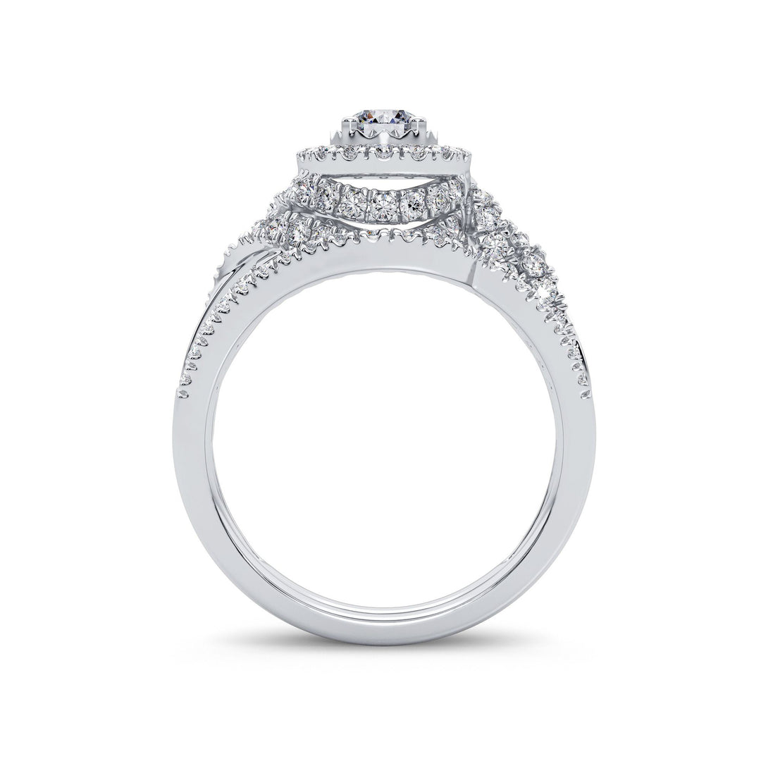 Brilliant 14k White Gold 1CT Lab Diamond Engagement Ring