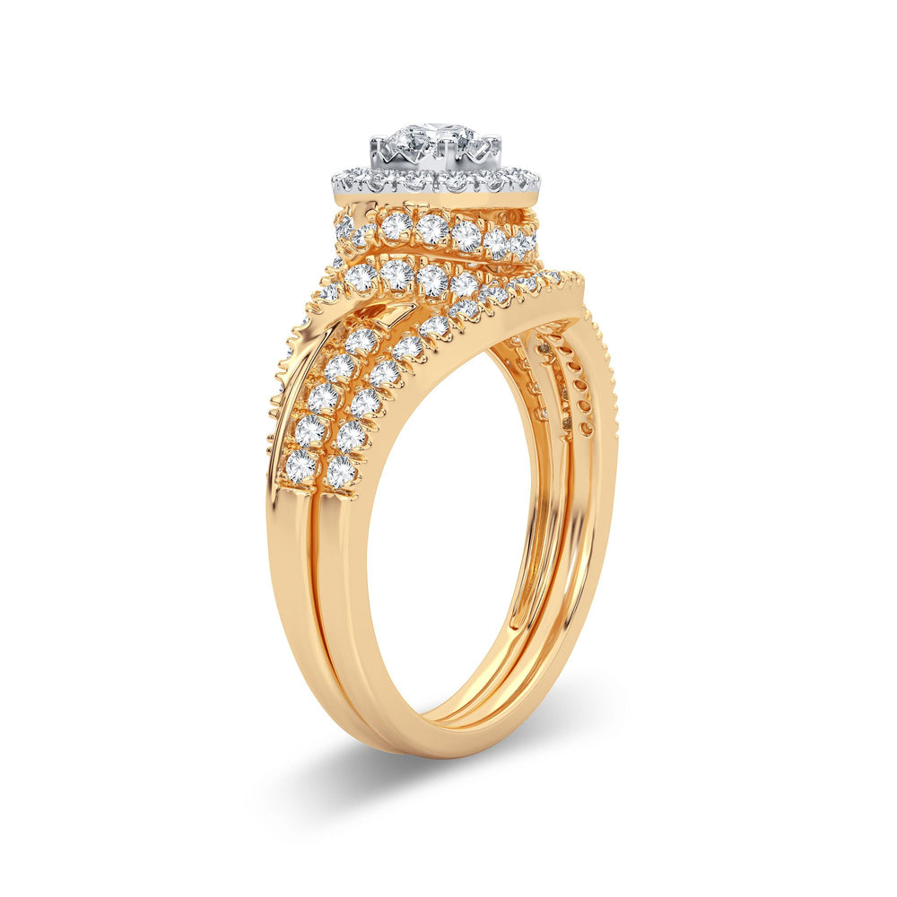 14K Yellow Gold Lab Diamond Bridal Ring - 1CT Brilliance