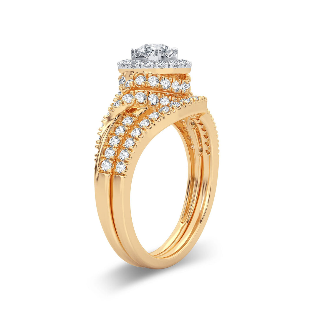 14K Yellow Gold Lab Diamond Bridal Ring - 1CT Brilliance