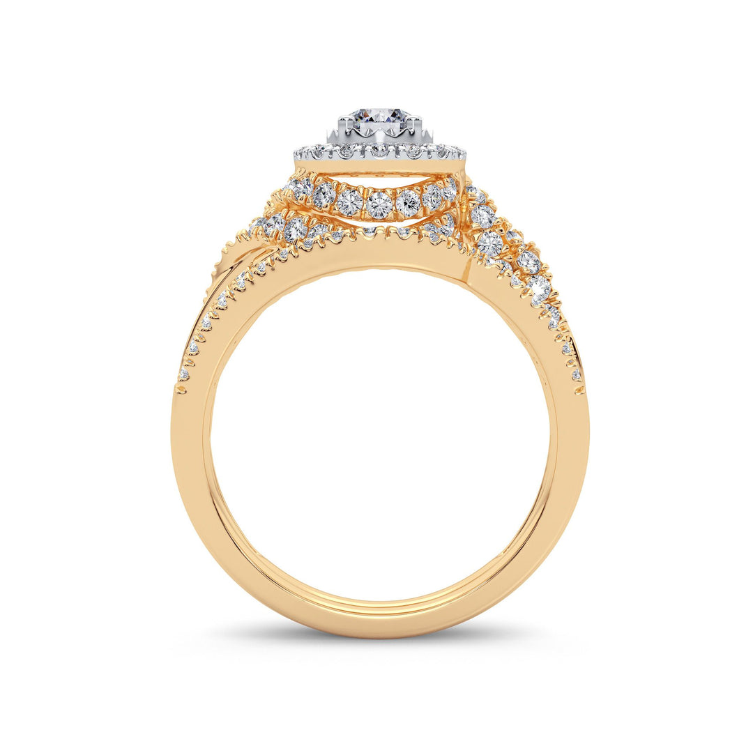 14K Yellow Gold Lab Diamond Bridal Ring - 1CT Brilliance