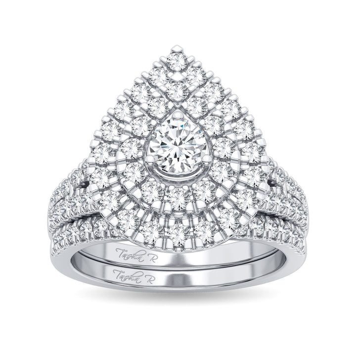 Brilliant 14k White Gold 1CT Lab Diamond Bridal Ring
