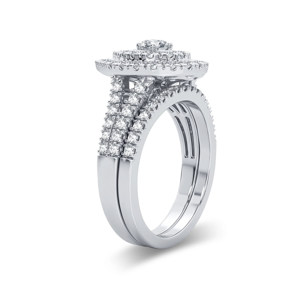 Brilliant 14k White Gold 1CT Lab Diamond Bridal Ring