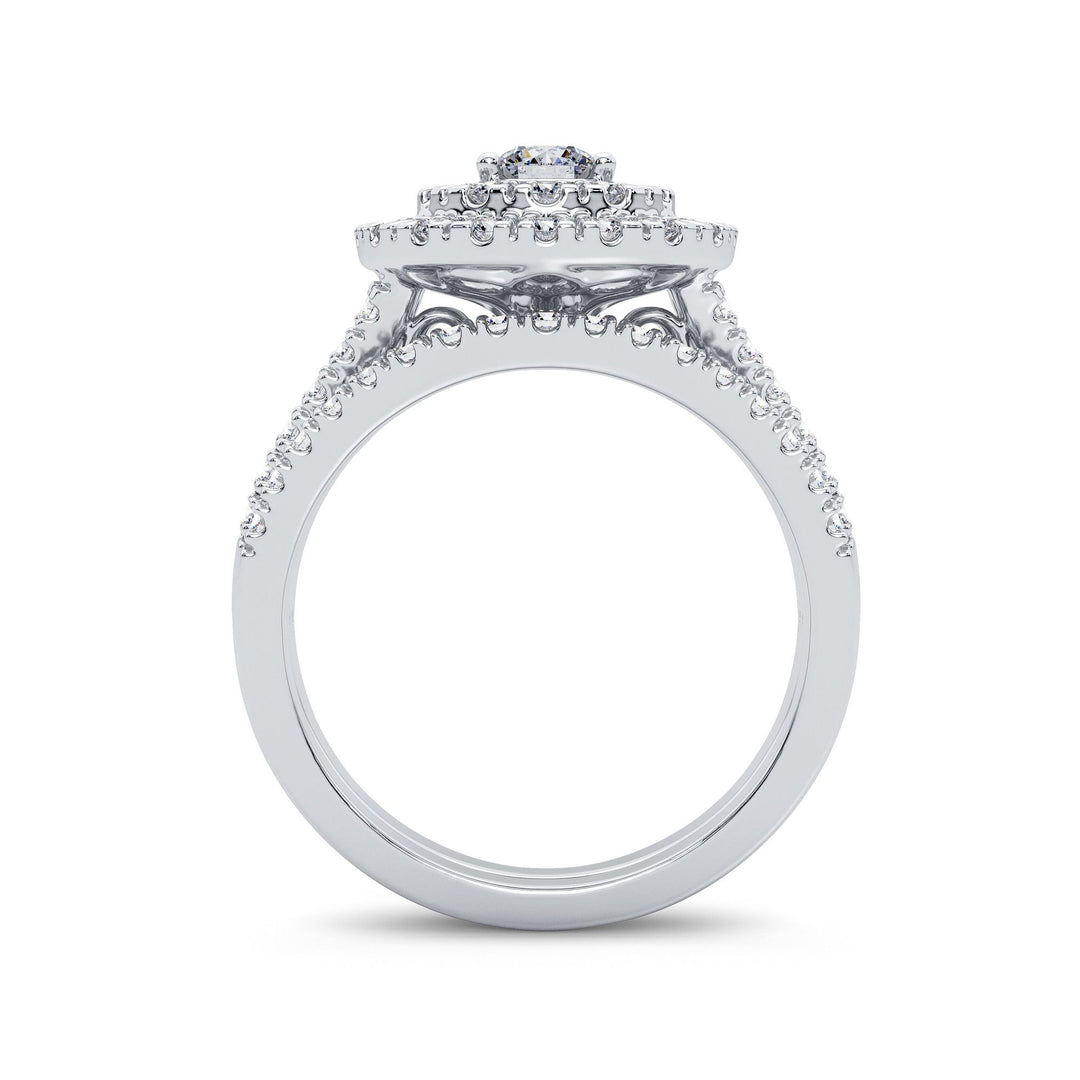 Brilliant 14k White Gold 1CT Lab Diamond Bridal Ring