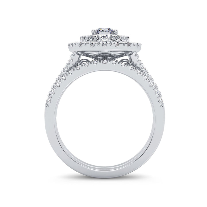 Brilliant 14k White Gold 1CT Lab Diamond Bridal Ring
