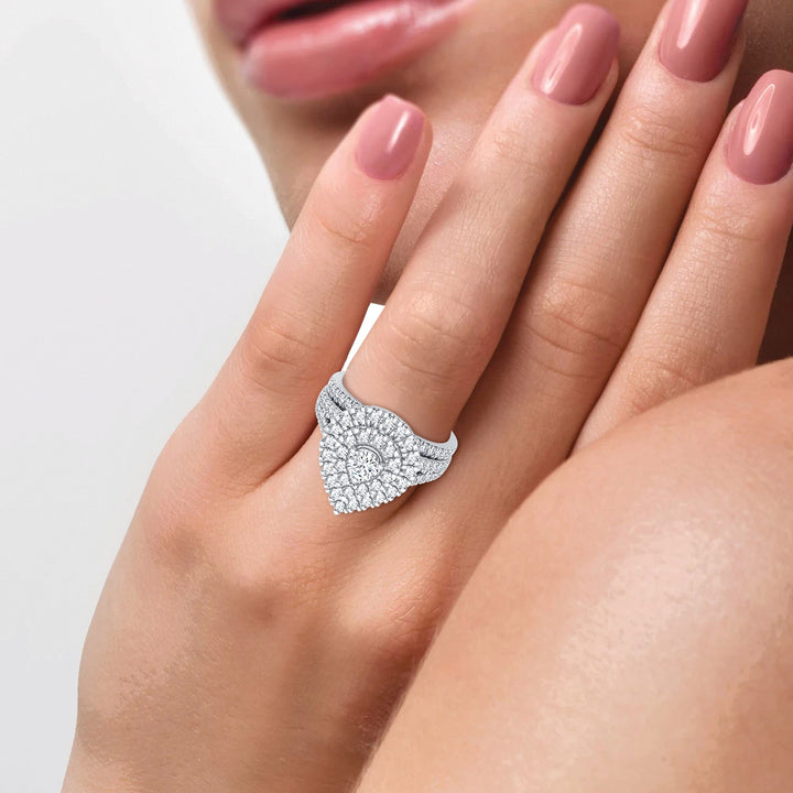 Brilliant 14k White Gold 1CT Lab Diamond Bridal Ring