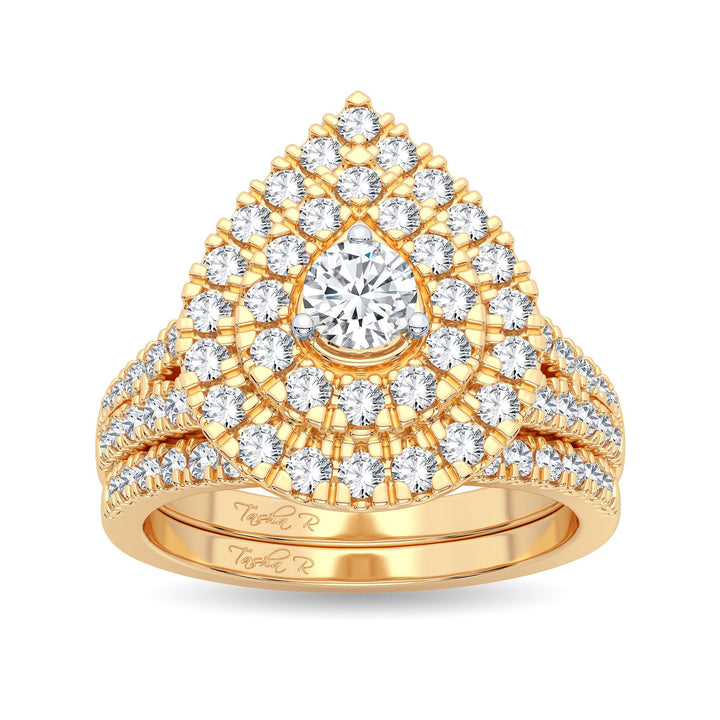 14K Yellow Gold Lab Diamond Bridal Ring - 1CT Brilliance