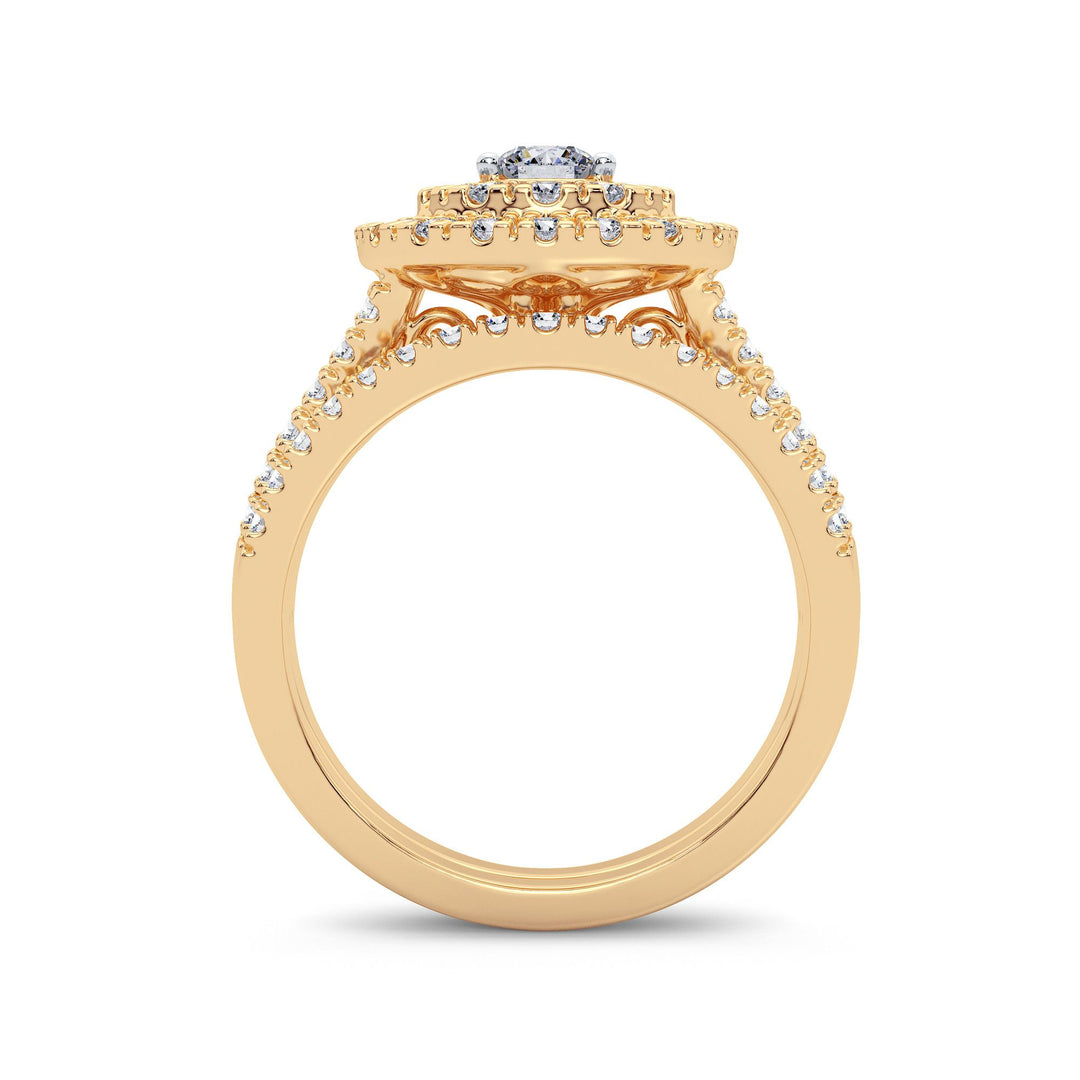 14K Yellow Gold Lab Diamond Bridal Ring - 1CT Brilliance
