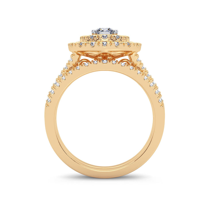 14K Yellow Gold Lab Diamond Bridal Ring - 1CT Brilliance