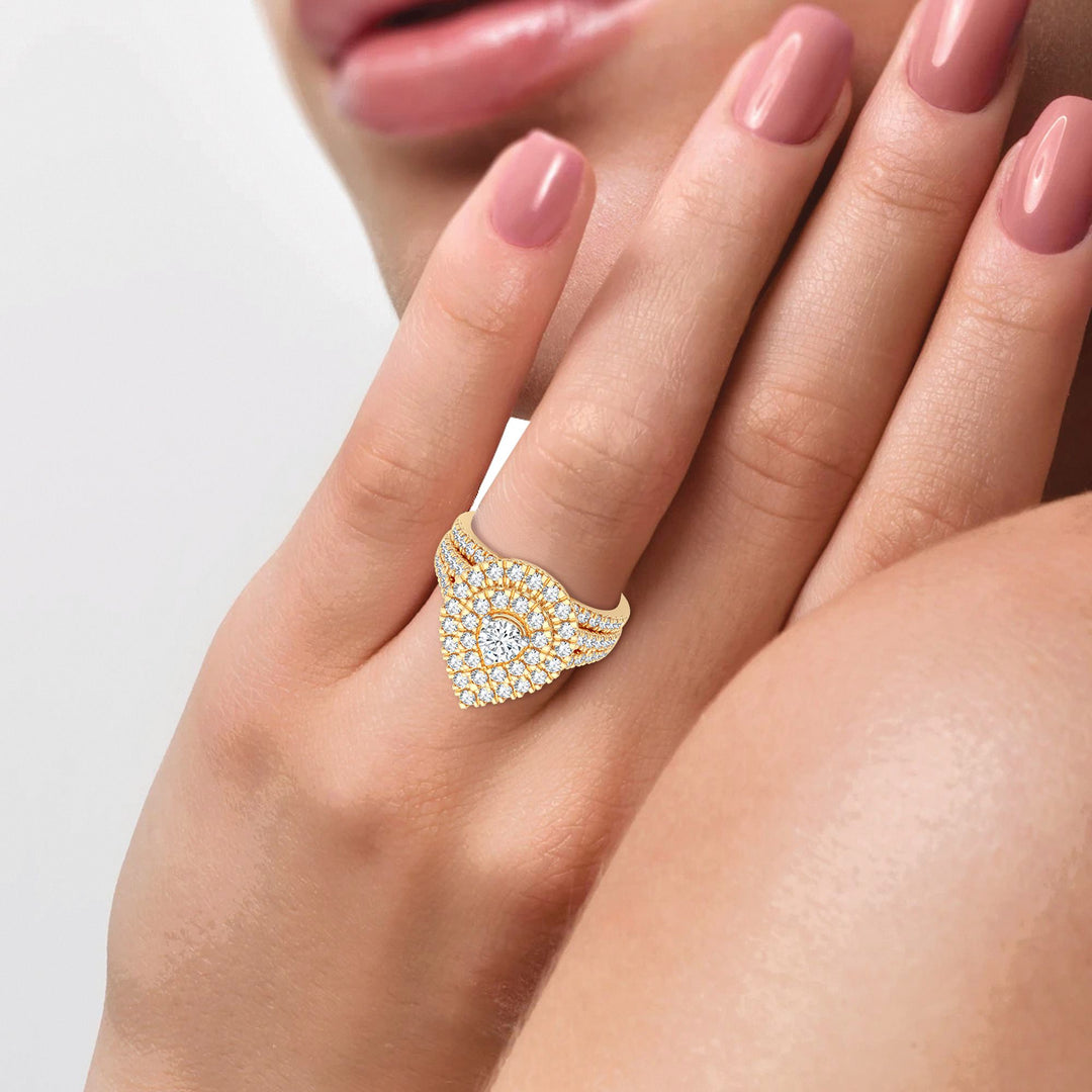 14K Yellow Gold Lab Diamond Bridal Ring - 1CT Brilliance