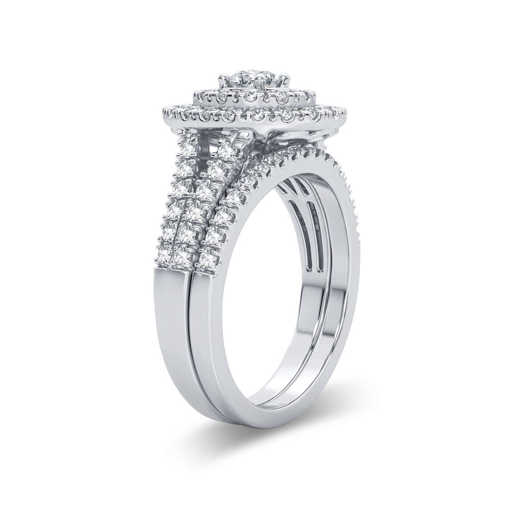 Brilliant 14k White Gold Lab Diamond Bridal Ring (1.00CT)