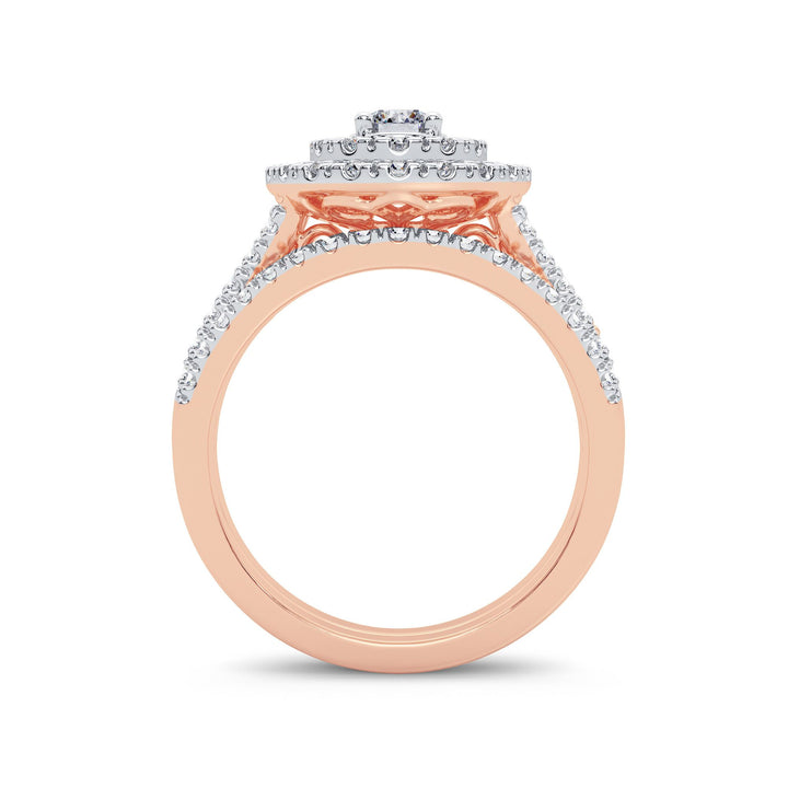 Romantic 14k Rose Gold Lab Diamond Bridal Ring (1CT)