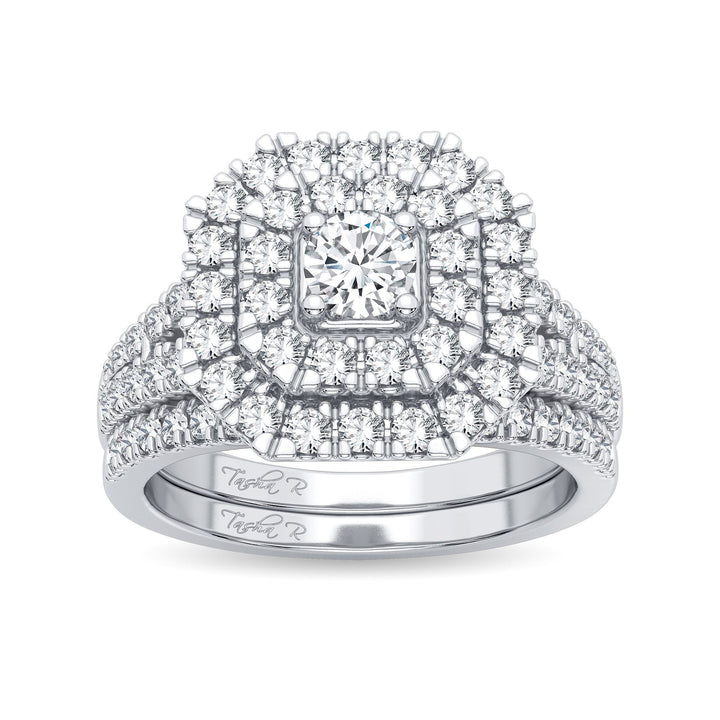 Brilliant 14k White Gold 1CT Lab Diamond Engagement Ring