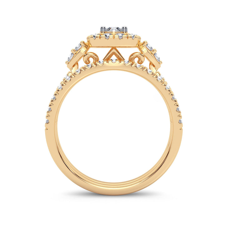 14K Yellow Gold Lab-Grown 1CT Diamond Bridal Ring