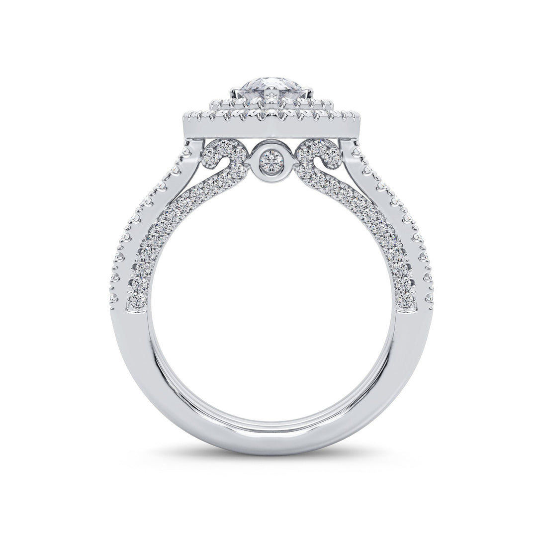 Brilliant 14k White Gold 1.50CT Lab Diamond Engagement Ring