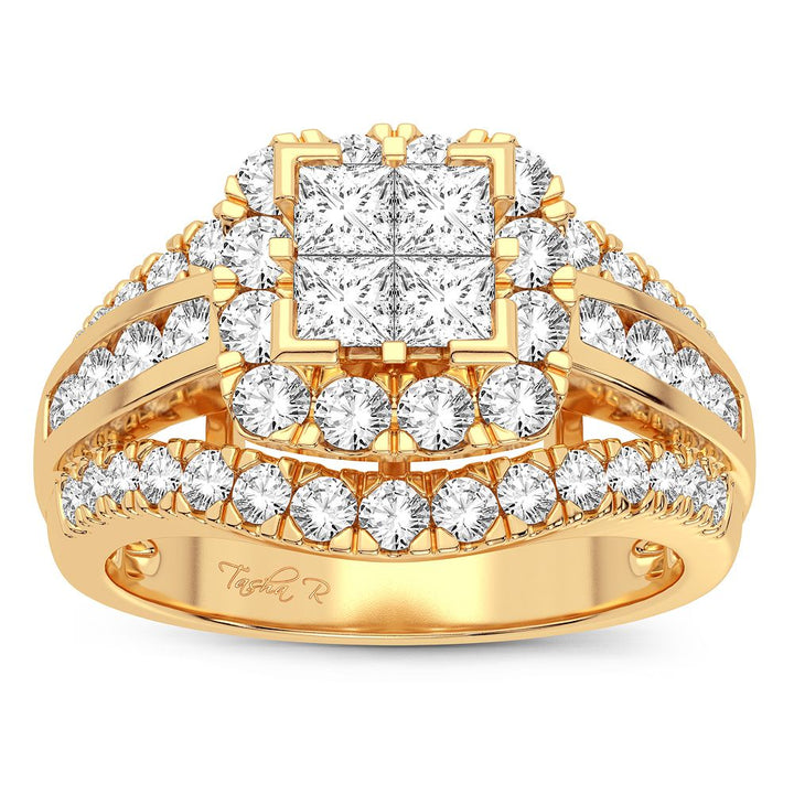 Luminous 14K Yellow Gold 1.50CT Lab Diamond Engagement Ring