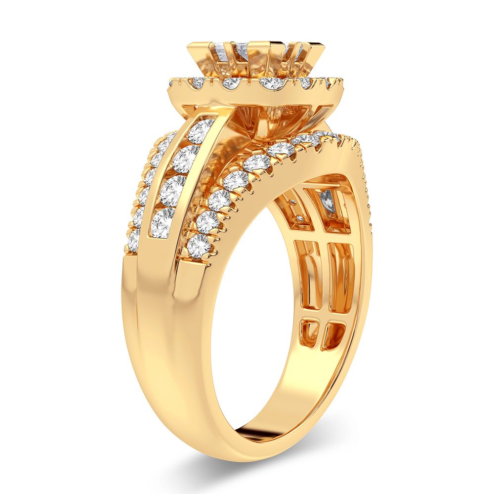 Luminous 14K Yellow Gold 1.50CT Lab Diamond Engagement Ring