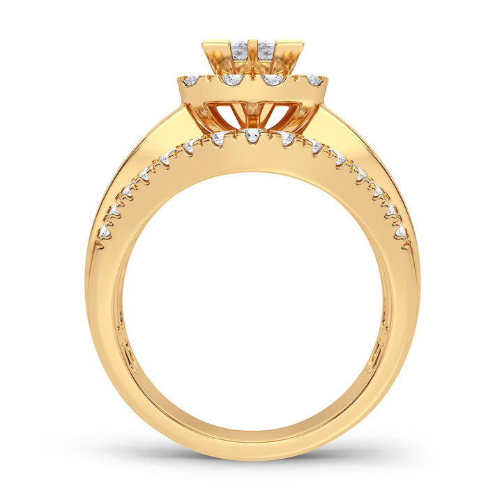 Luminous 14K Yellow Gold 1.50CT Lab Diamond Engagement Ring