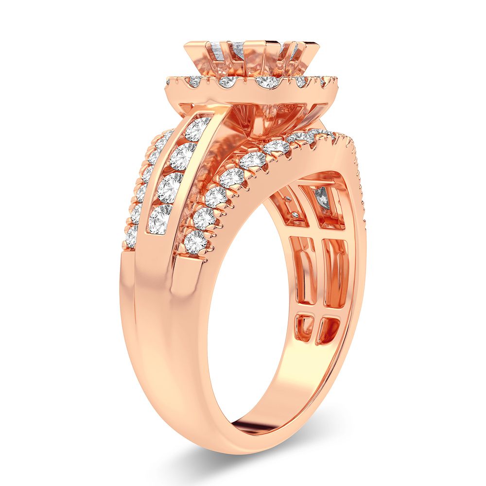 Romantic Rose Gold Lab Diamond Engagement Ring