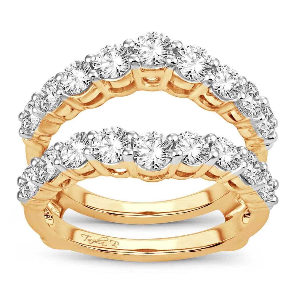14K Yellow Gold 2CT Lab Diamond Ring Guard Enhancer