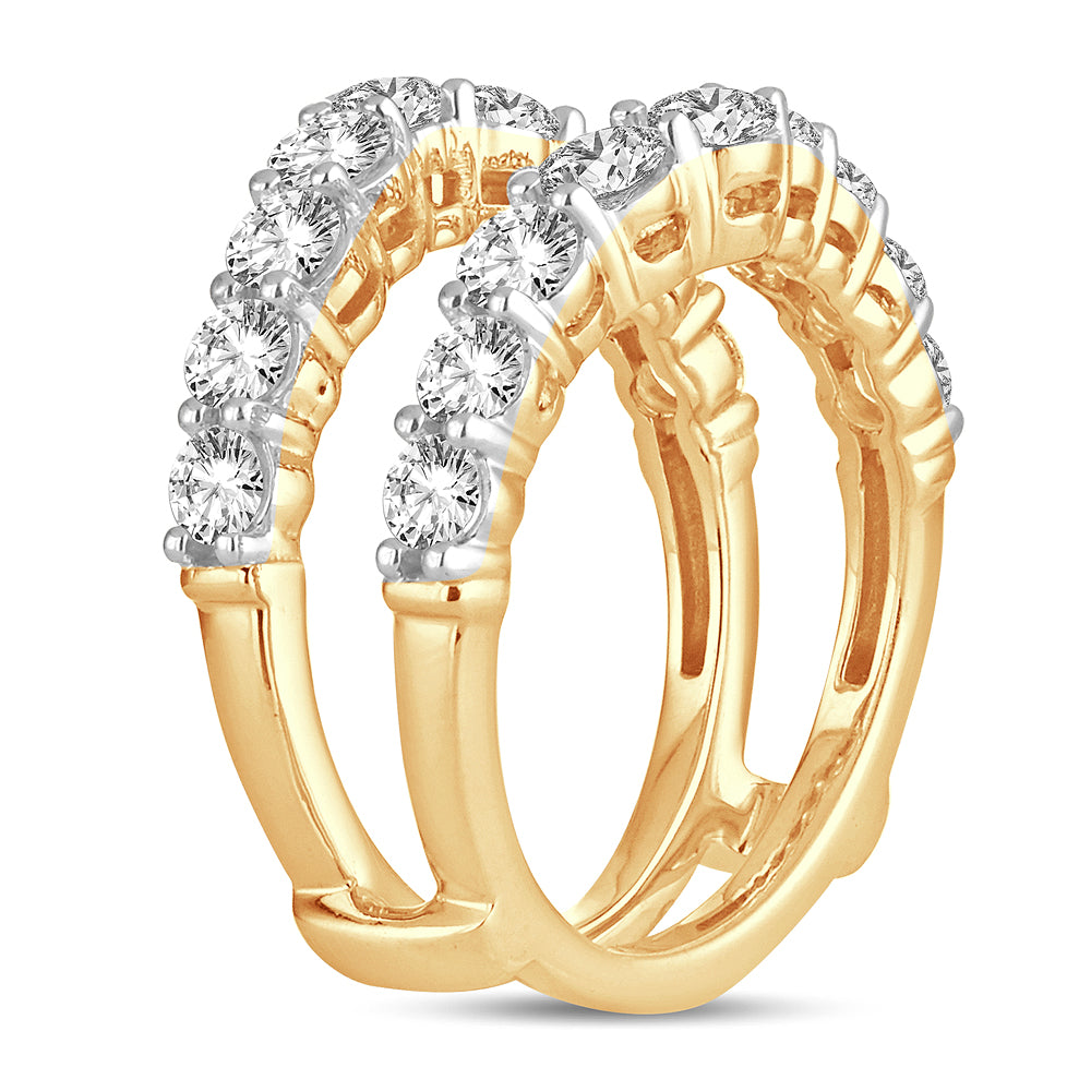 14K Yellow Gold 2CT Lab Diamond Ring Guard Enhancer